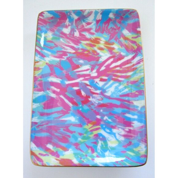 Lilly Pulitzer Trinket Dish - Rectangle Jewelry Tray - Colorful Tropical Fish - Picture 4 of 10